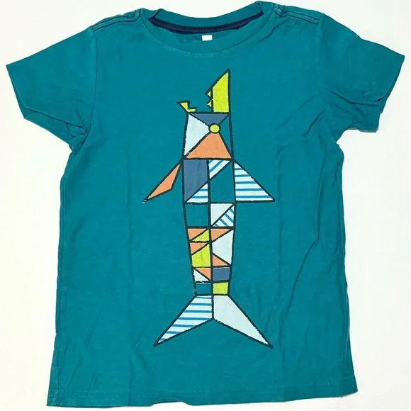 Tea Collection Teal Geometric Fish Tee - Picture 4 of 4